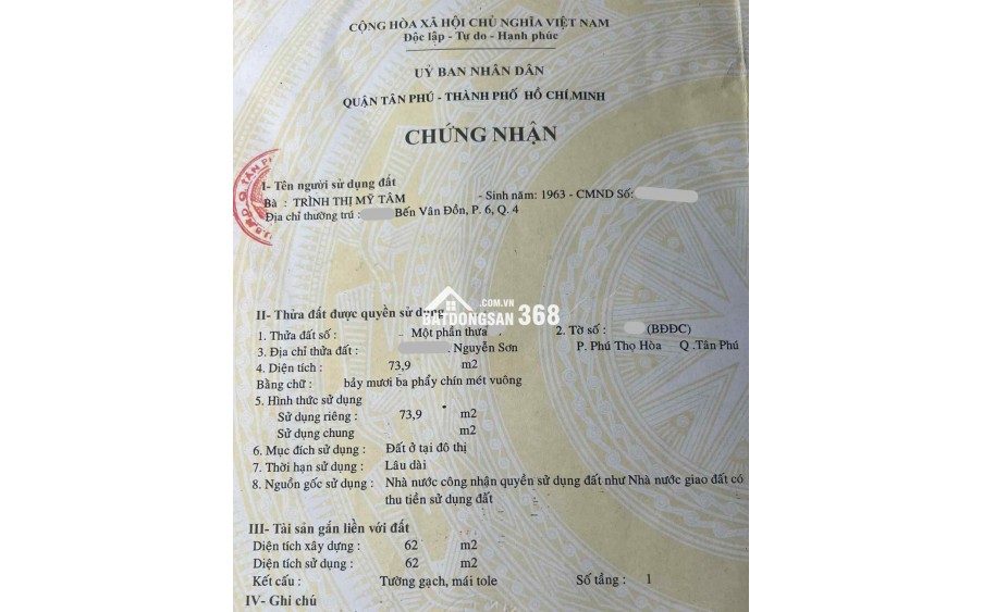 Bán nhà có dãy trọ 74m2 Nguyễn Sơn, ngang 8m, hơn 4 tỷ
